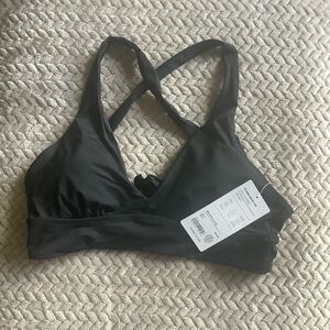 Athleta Black Plunge Bikini Top, Medium, NWT
